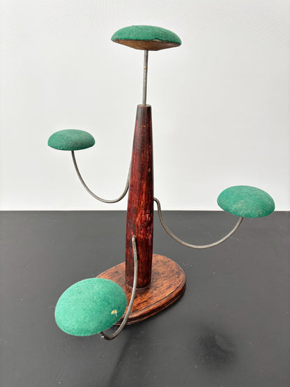 Art Deco Multi-Arm Hat Stand With Green Felt Pads, 1920s–1930s