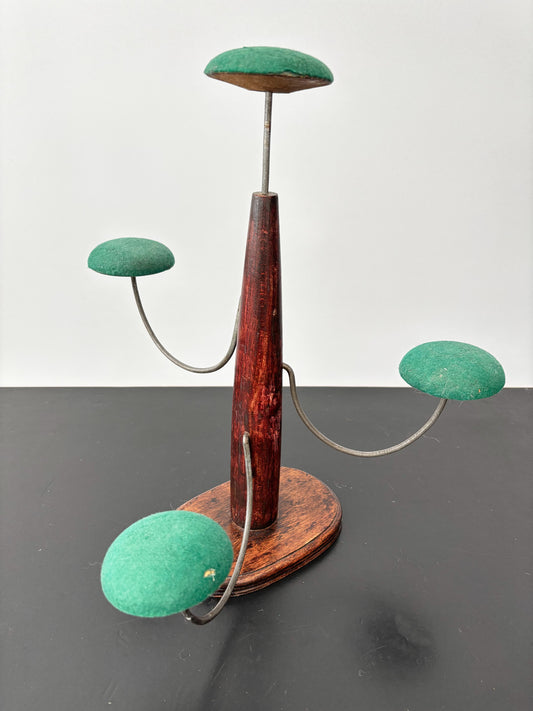 Art Deco Multi-Arm Hat Stand With Green Felt Pads, 1920s–1930s
