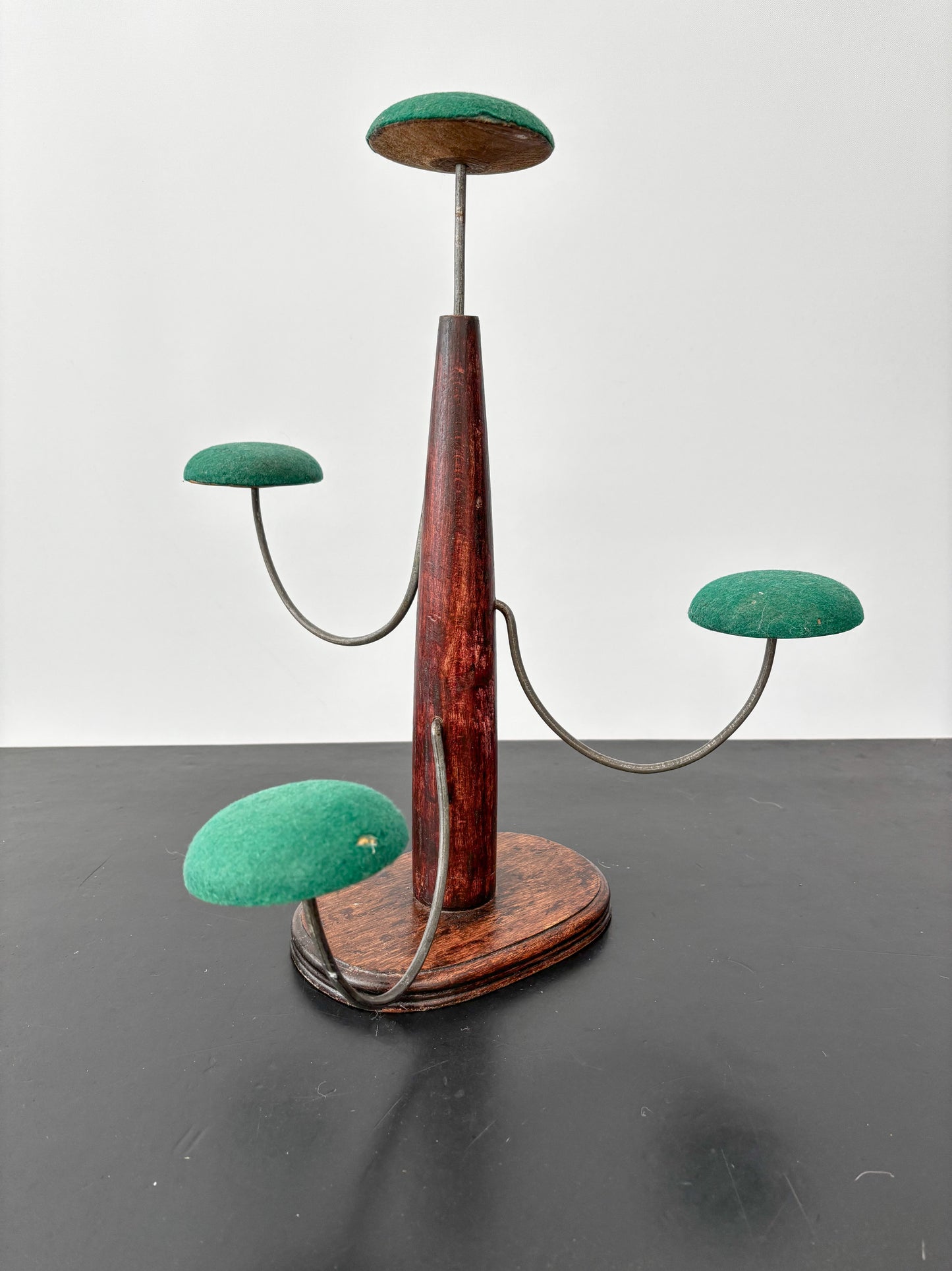 Art Deco Multi-Arm Hat Stand With Green Felt Pads, 1920s–1930s