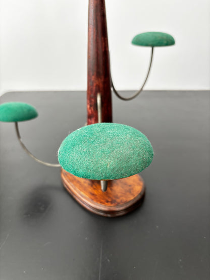 Art Deco Multi-Arm Hat Stand With Green Felt Pads, 1920s–1930s