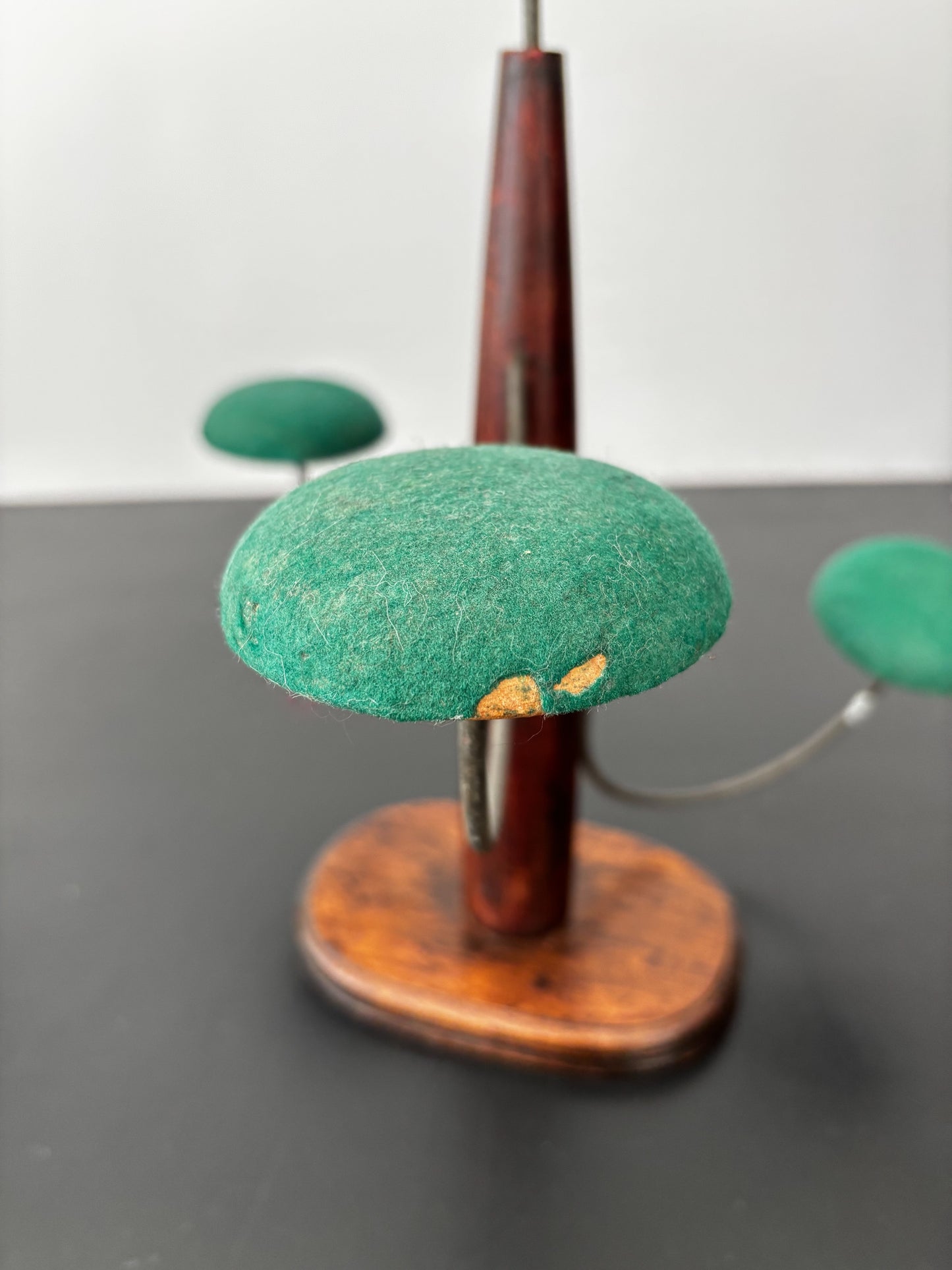 Art Deco Multi-Arm Hat Stand With Green Felt Pads, 1920s–1930s