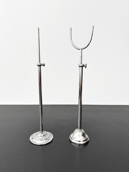 Pair of Art Deco Chrome Display Stands, Adjustable 35–45 cm / 13.75–17.75"