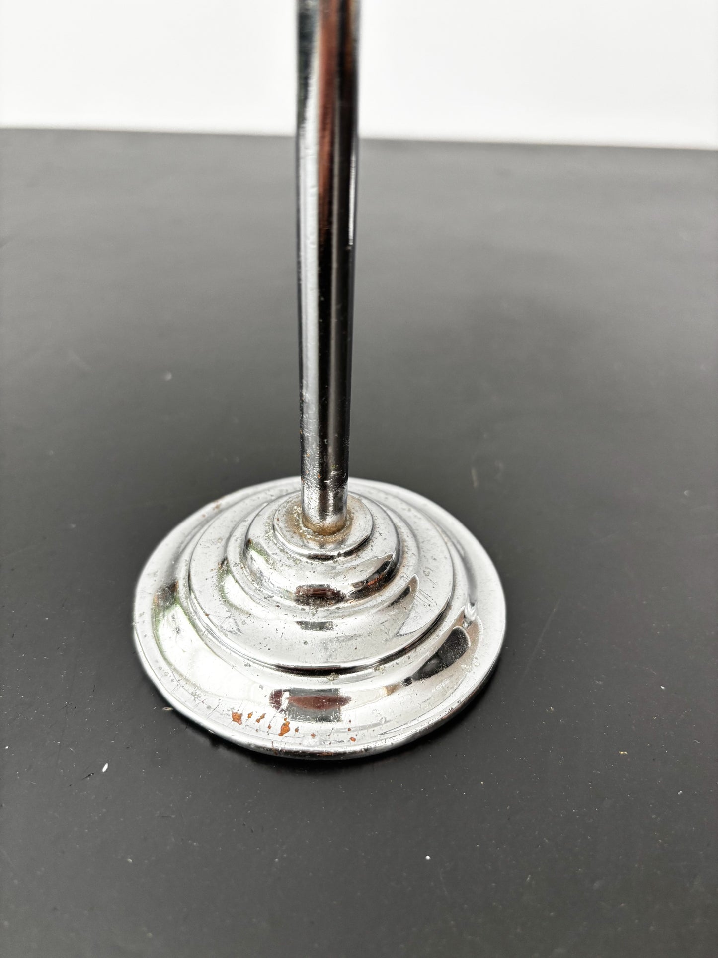 Pair of Art Deco Chrome Display Stands, Adjustable 35–45 cm / 13.75–17.75"
