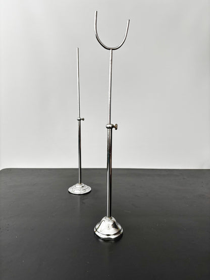 Pair of Art Deco Chrome Display Stands, Adjustable 35–45 cm / 13.75–17.75"