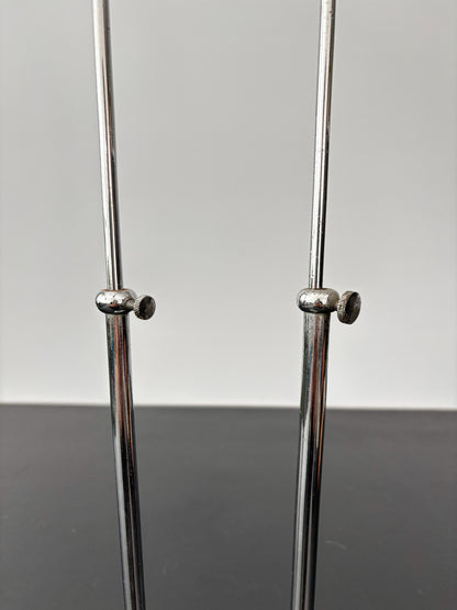 Pair of Art Deco Chrome Display Stands, Adjustable 35–45 cm / 13.75–17.75"