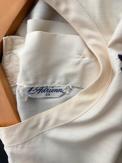 L | 1950s Monogram Blouse