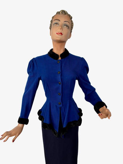 1940s Peplum Blouse Jacket | S/M
