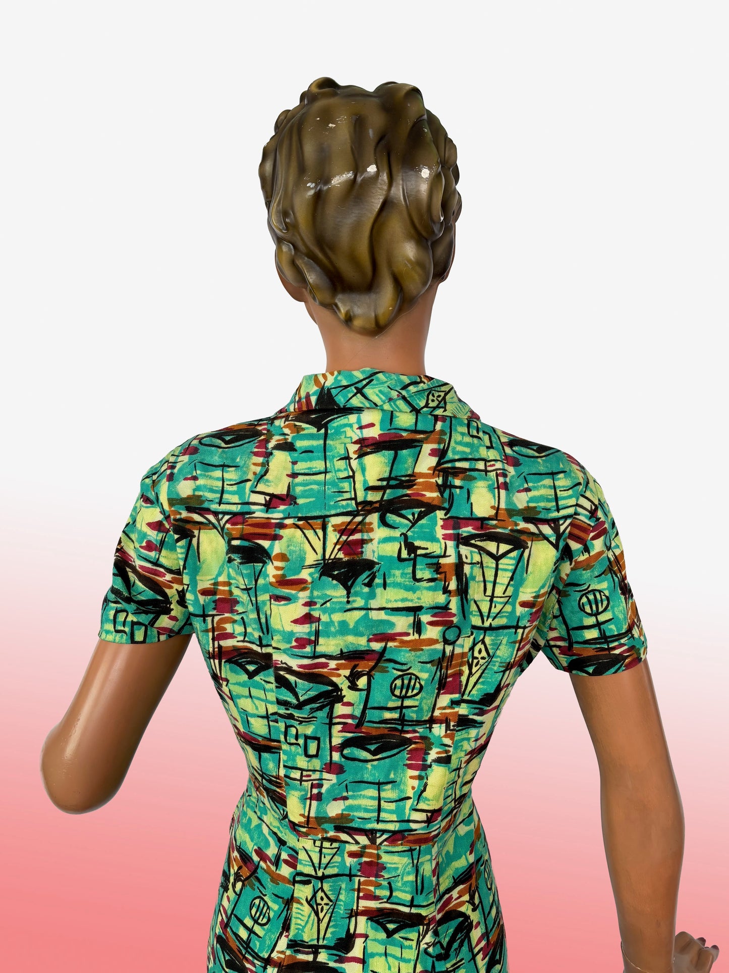 M | 1950s Atomic Print Cotton Dress