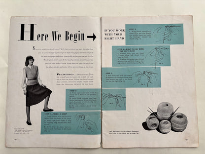 Crochet Instruction Book 1946 Beginner Crochet Patterns