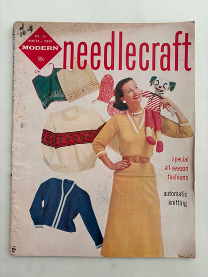 Modern Needlecraft Winter 1955 Knitting Crochet Sewing Patterns