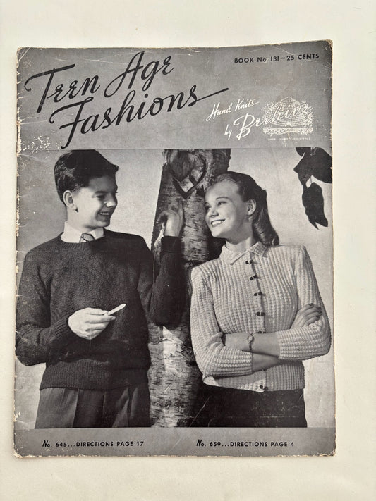 Beehive Book 131 1945 Teen Age Knitting Patterns