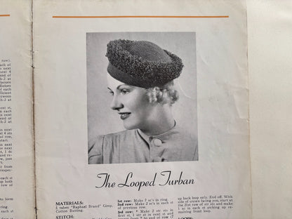 Hats Bags Belts 1938 Crochet with Gimp Pattern Book