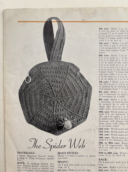 Hats Bags Belts 1938 Crochet with Gimp Pattern Book