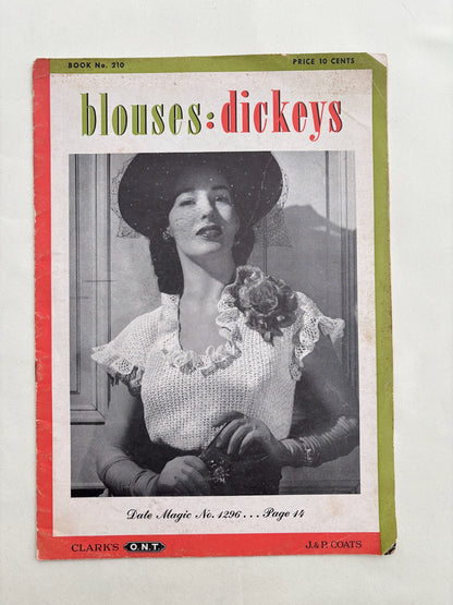Blouses Dickeys Book 210 1944 Crochet Patterns