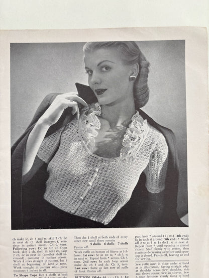 Blouses Dickeys Book 210 1944 Crochet Patterns