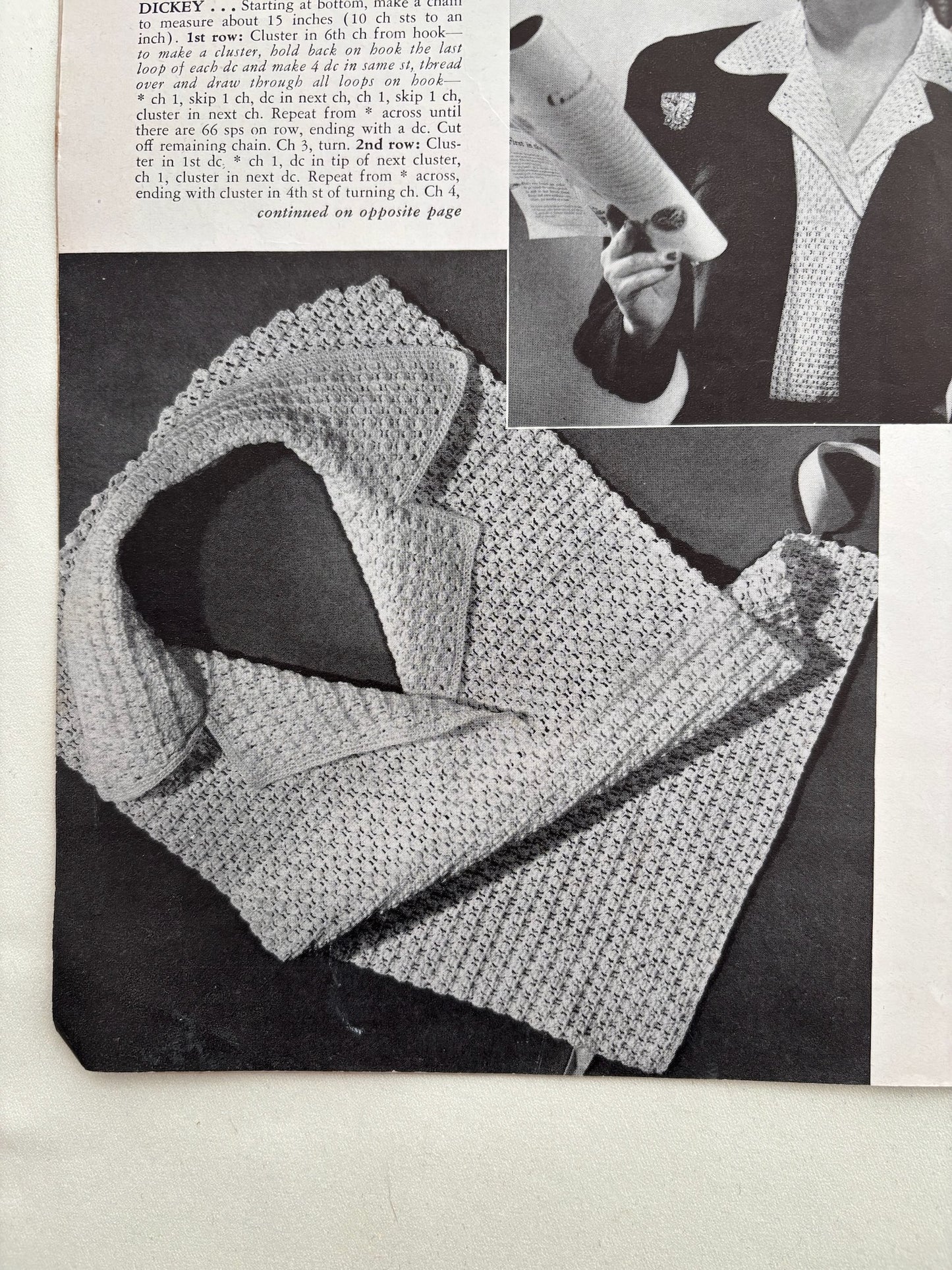Blouses Dickeys Book 210 1944 Crochet Patterns