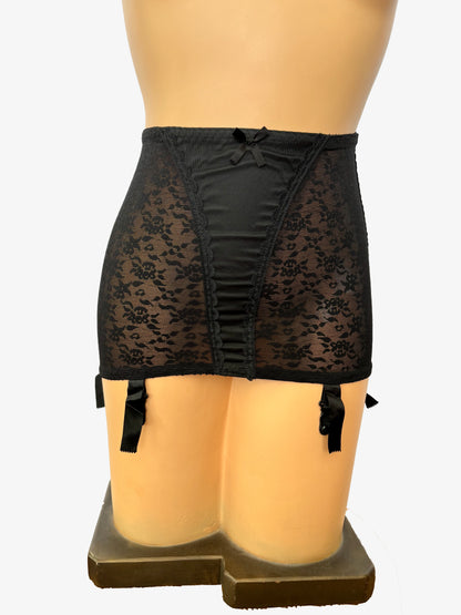 NOS 1960s Black Lace Girdle | XS