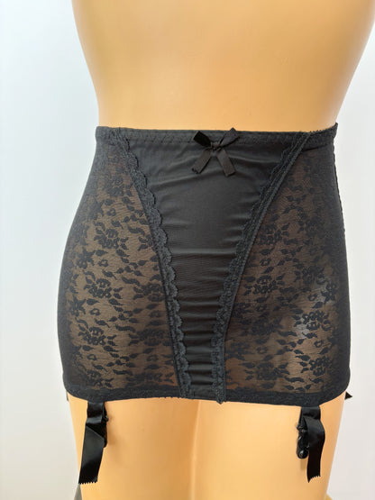 NOS 1960s Black Lace Girdle | XS