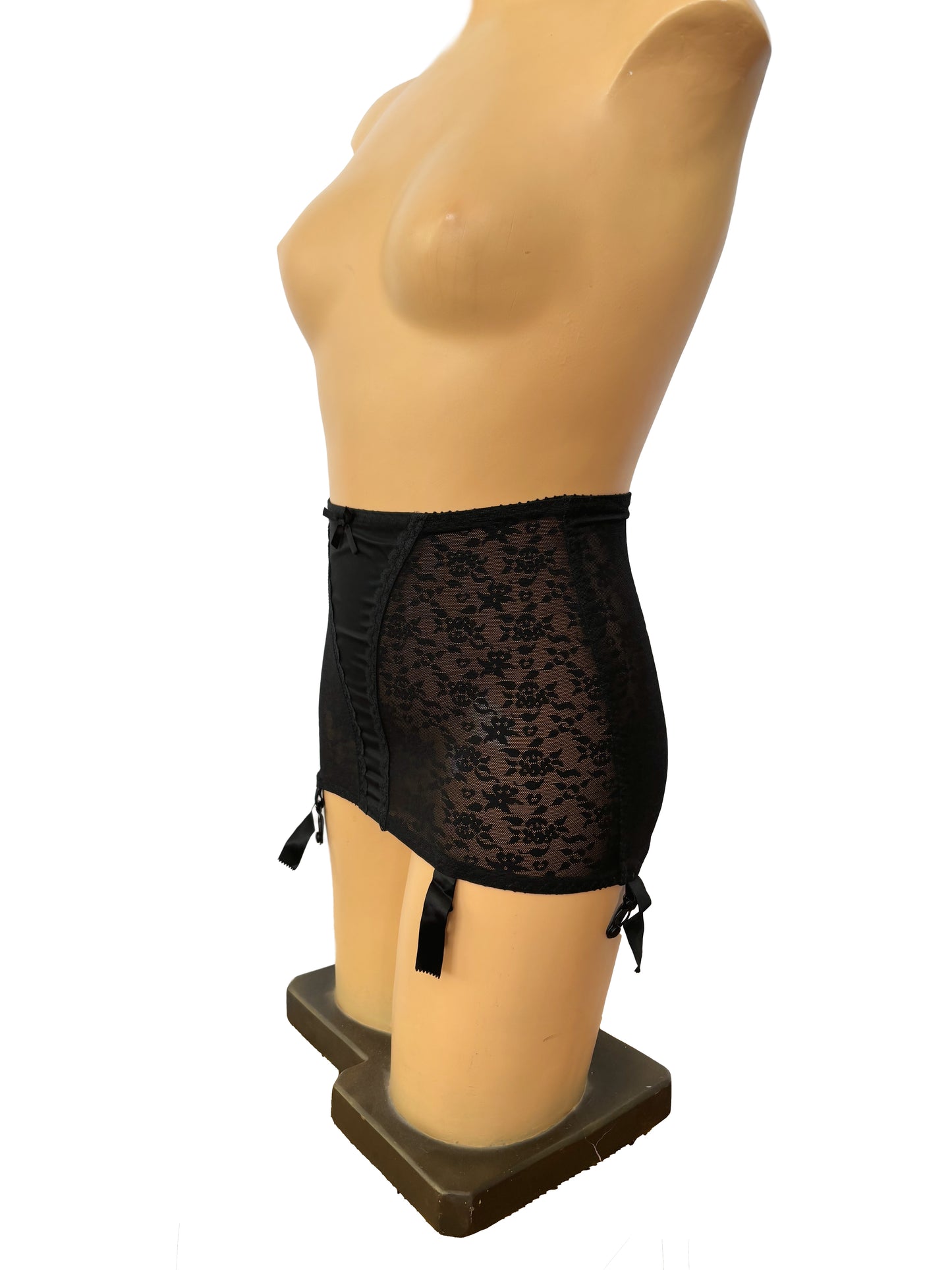 NOS 1960s Black Lace Girdle | XS