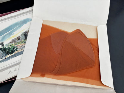 2 Pairs Deadstock Gui Paris Nylon Stockings In Original Illustrated Box France 1950s