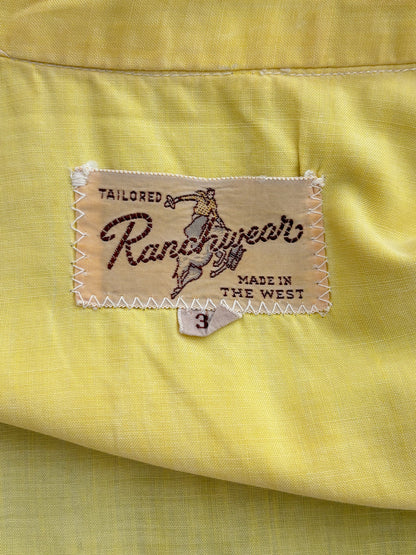 S | 1960s/70s Ranch Queen Yellow Western Blouse