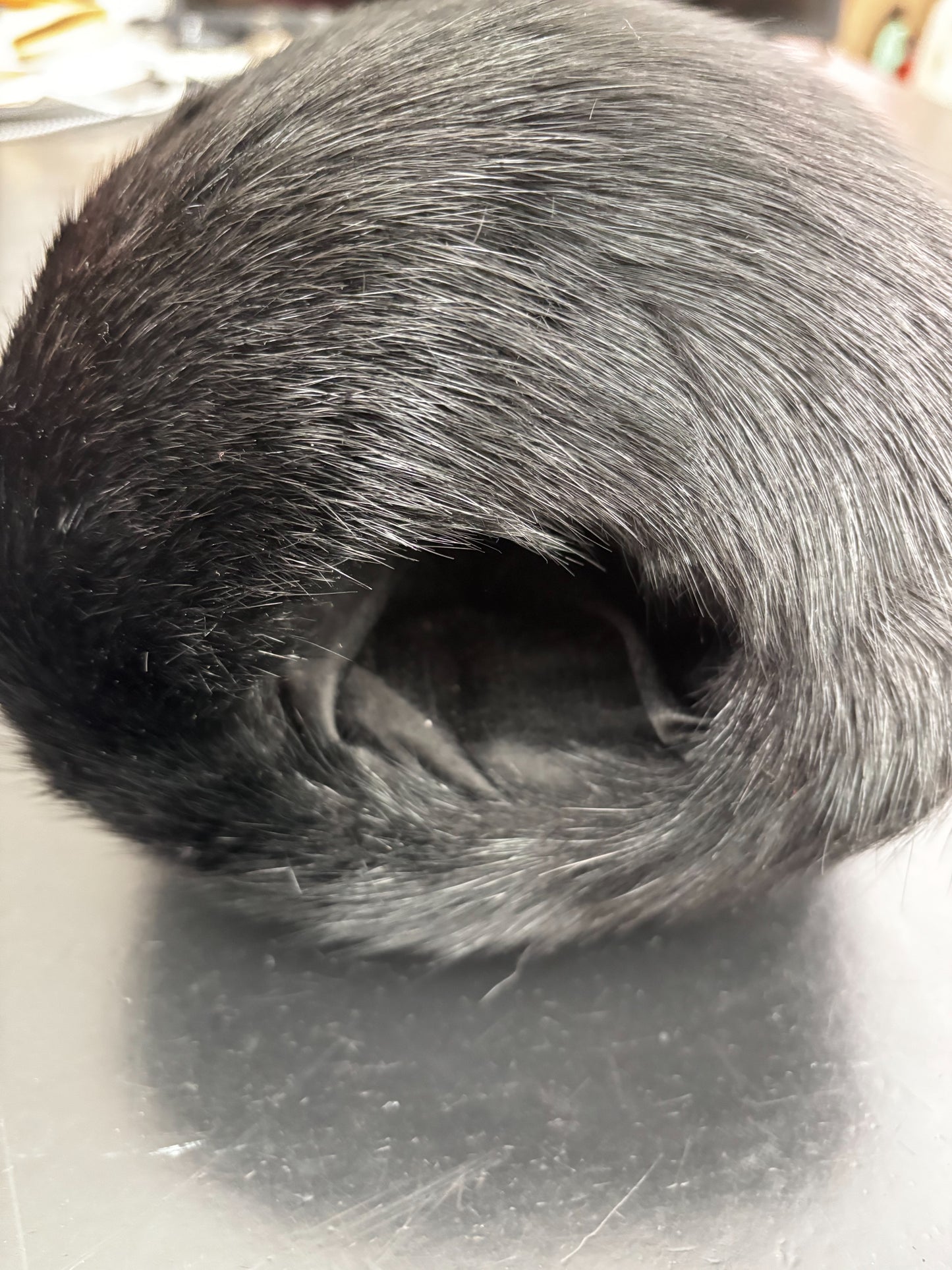 1940s Black Mink Fur Muff With Pompons