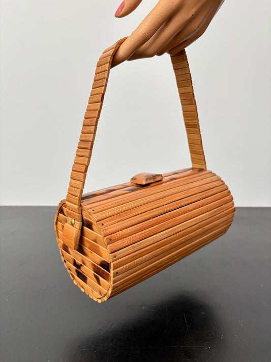 1950s/60s Bamboo Barrel Handbag