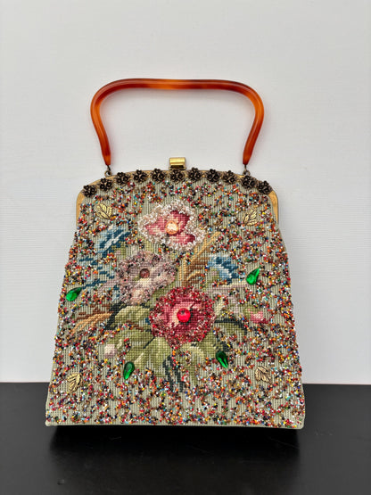 1950s Souré Bag New York Embroidered Beaded Handbag