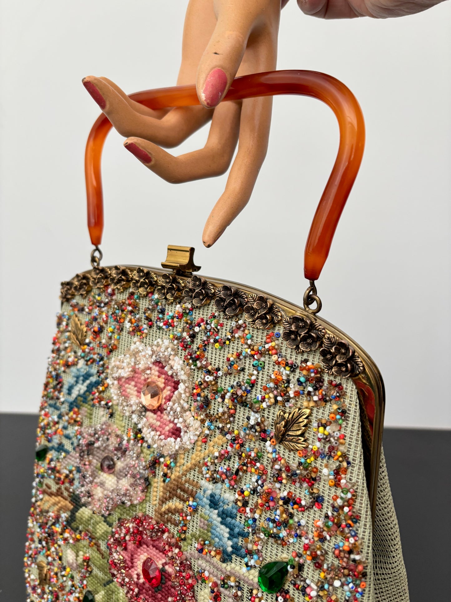1950s Souré Bag New York Embroidered Beaded Handbag