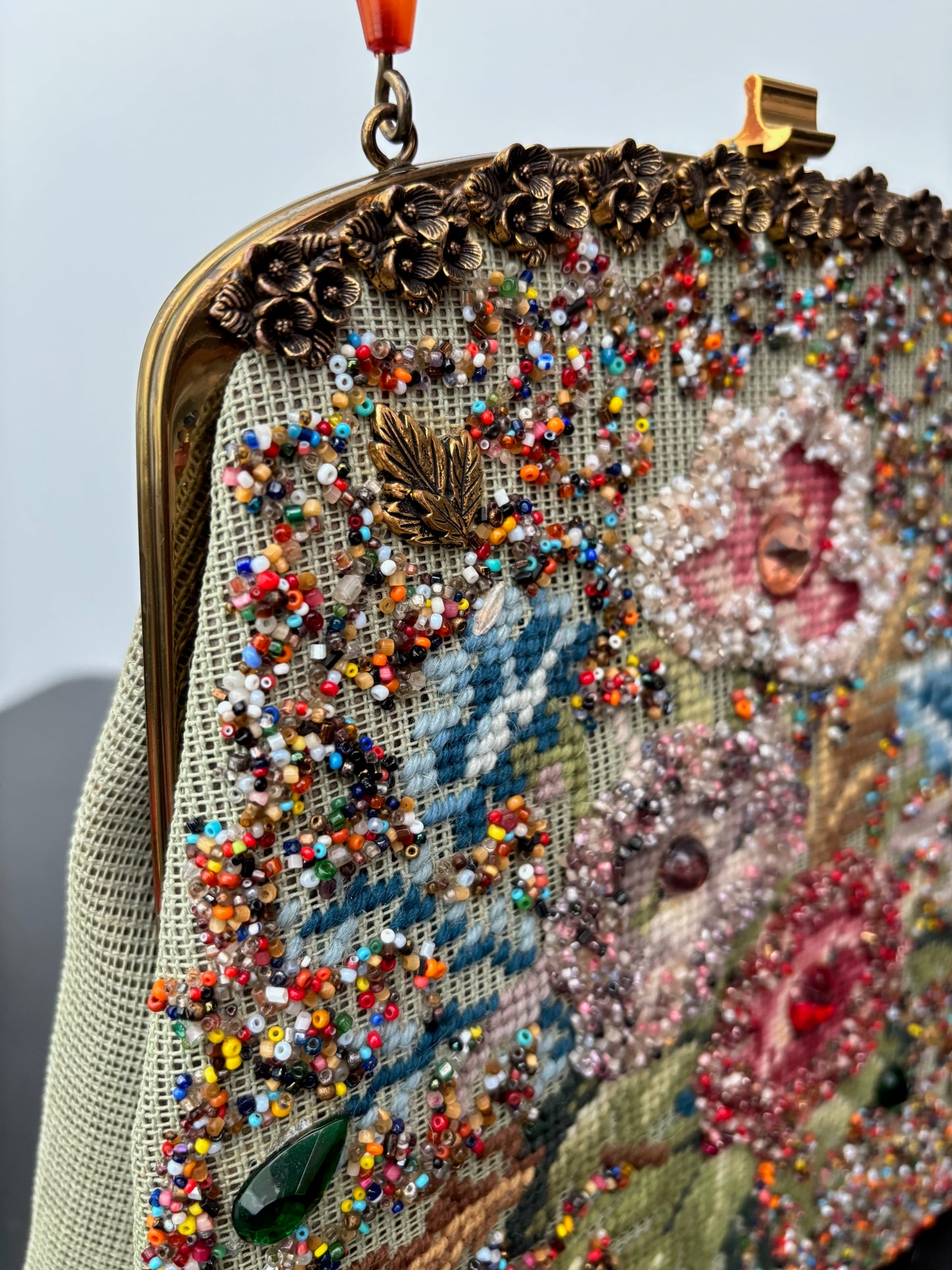 1950s Souré Bag New York Embroidered Beaded Handbag