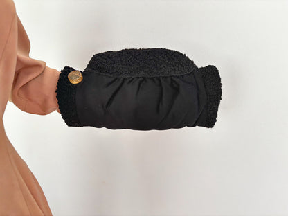 Vintage 1940s Wool Muff With Lucite Detail And Coin Purse