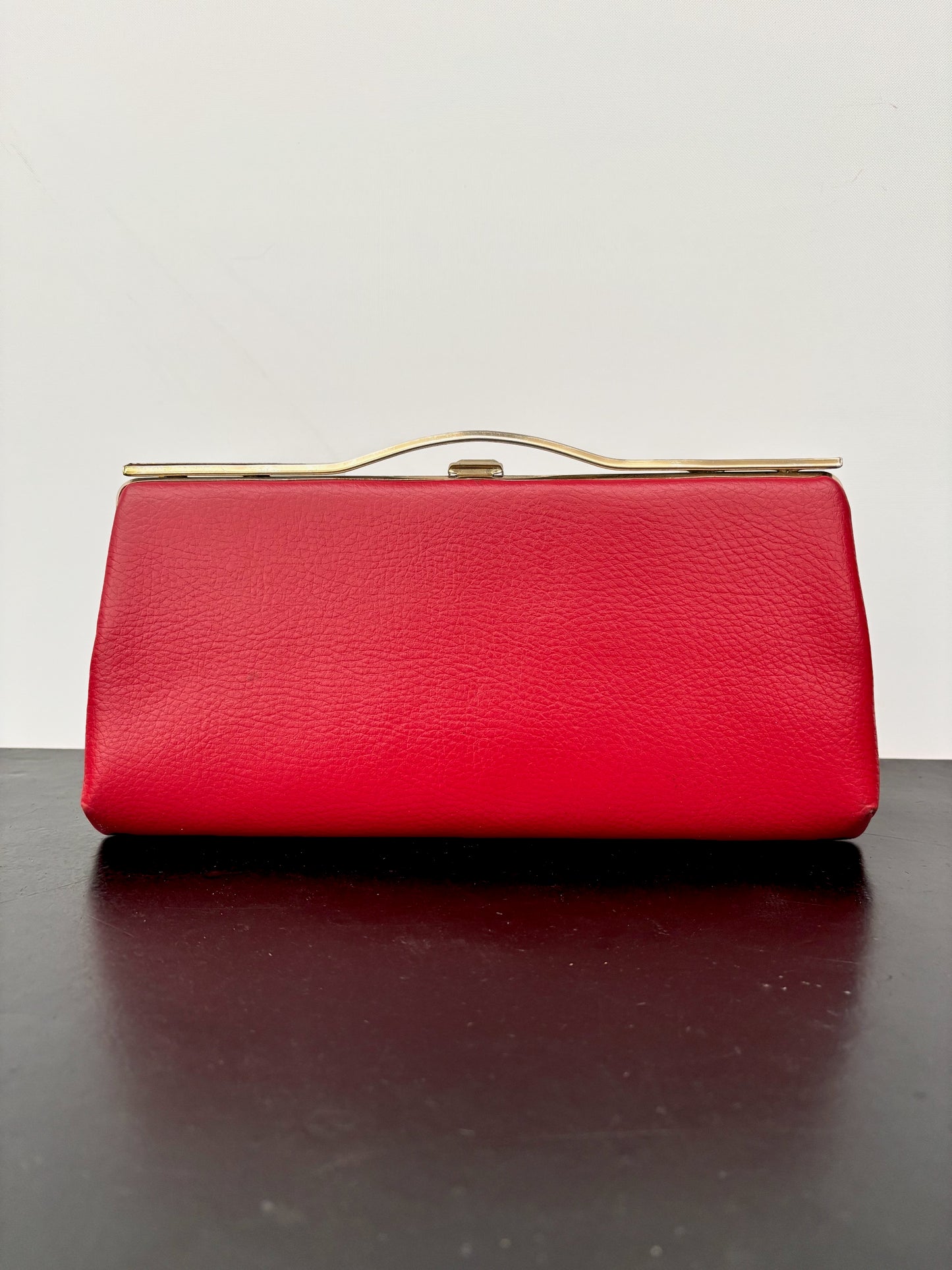 1960s Red Leather Clutch Purse