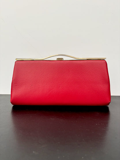1960s Red Leather Clutch Purse