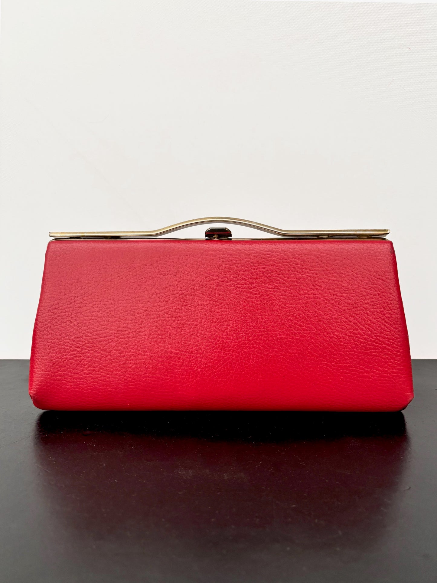 1960s Red Leather Clutch Purse