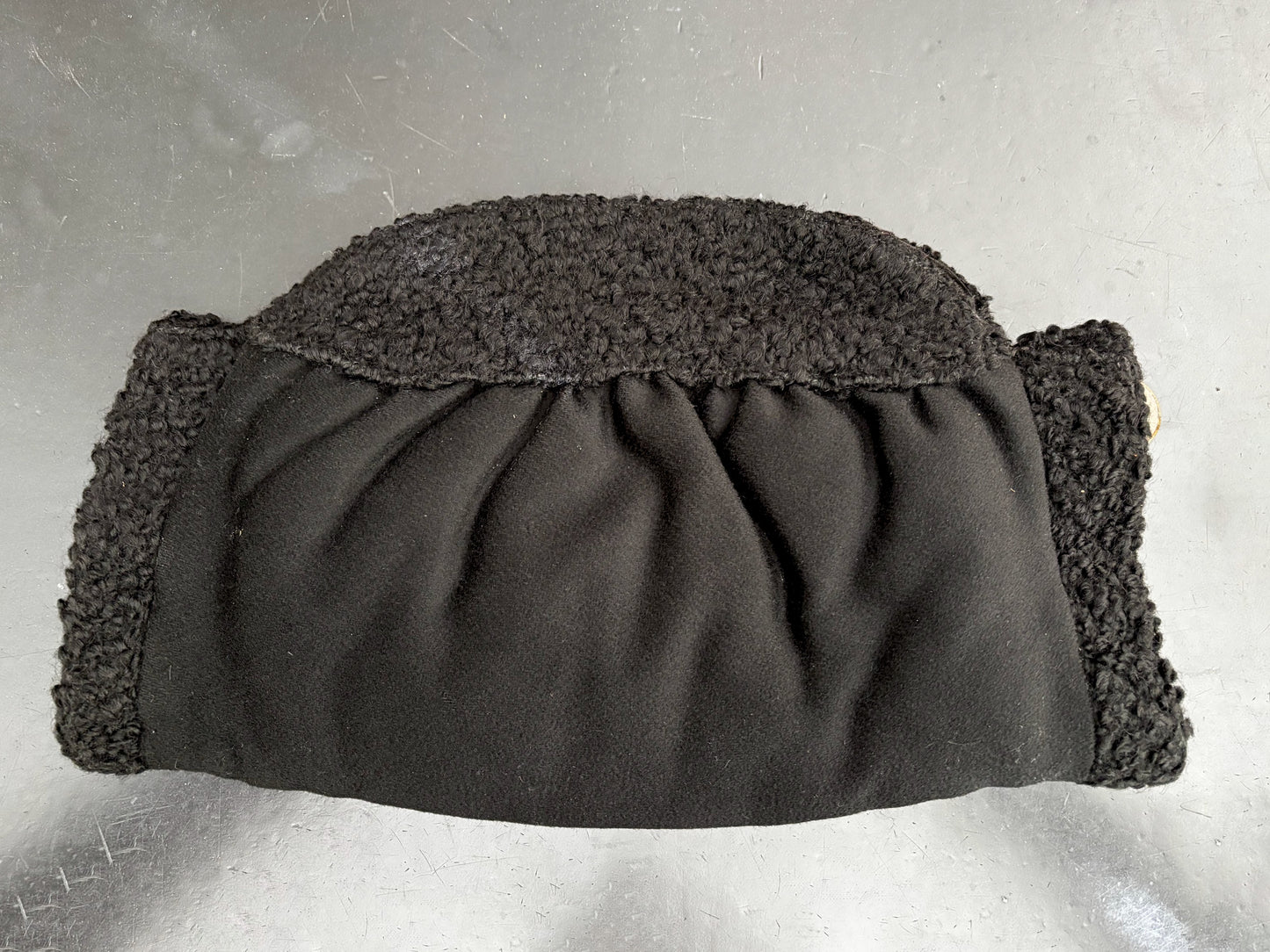 Vintage 1940s Wool Muff With Lucite Detail And Coin Purse