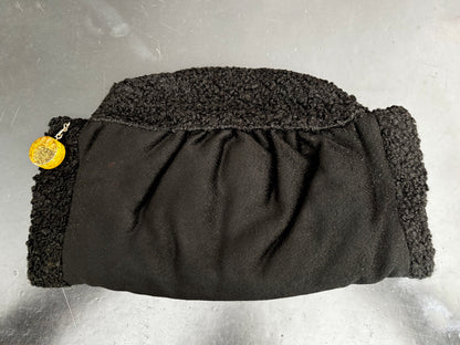 Vintage 1940s Wool Muff With Lucite Detail And Coin Purse