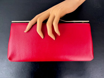 1960s Red Leather Clutch Purse