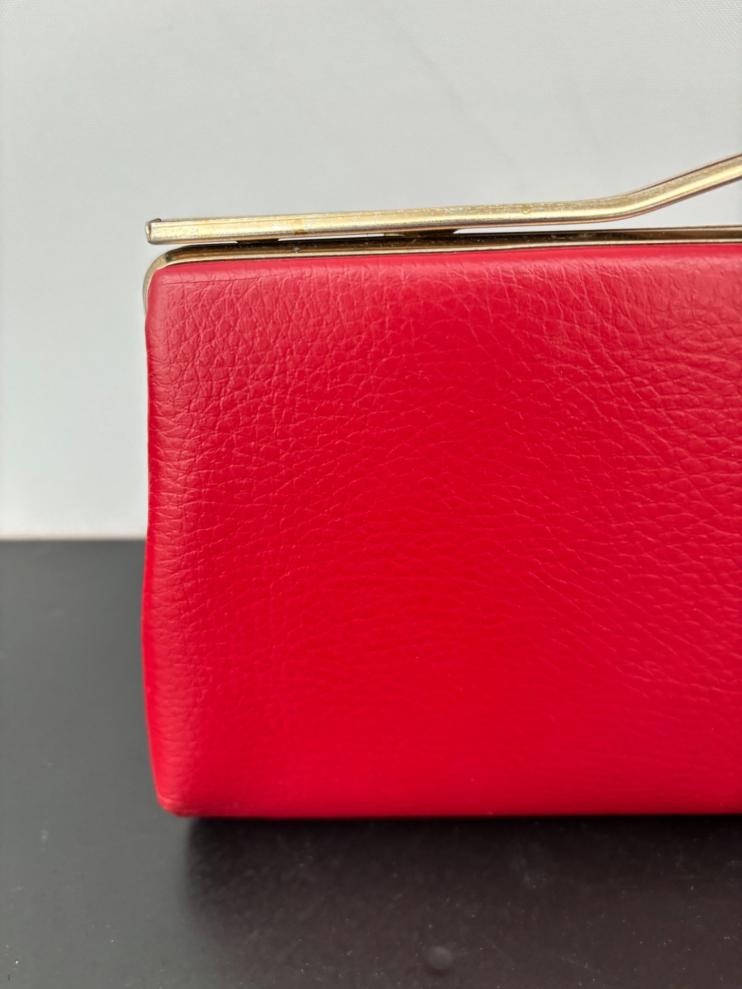1960s Red Leather Clutch Purse