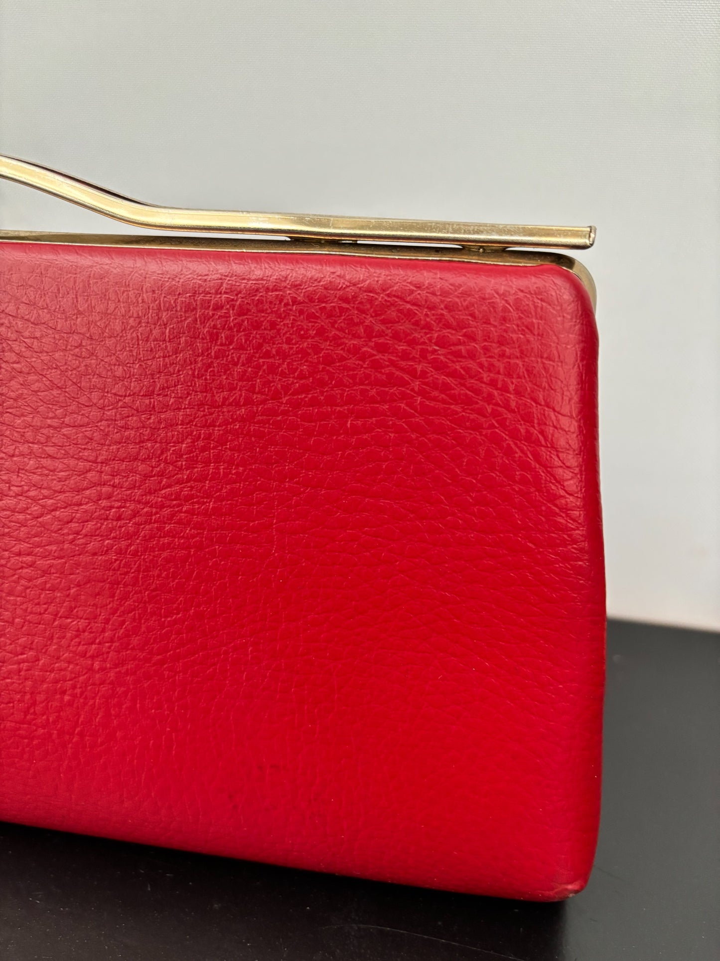 1960s Red Leather Clutch Purse