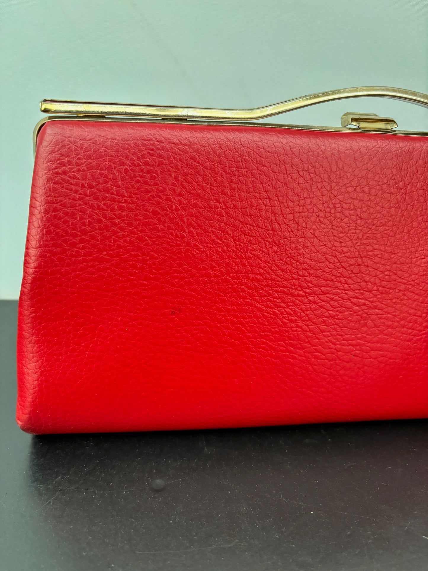 1960s Red Leather Clutch Purse