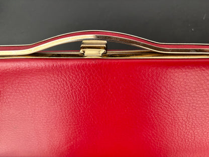 1960s Red Leather Clutch Purse