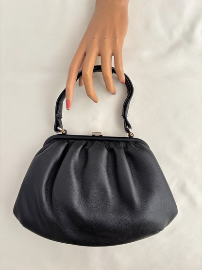 1950s/60s Soft Black Leather Handbag