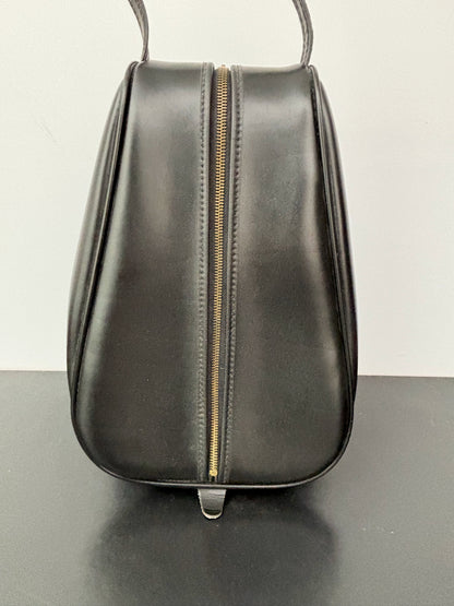 1960s Black Faux Leather Shoe Bag