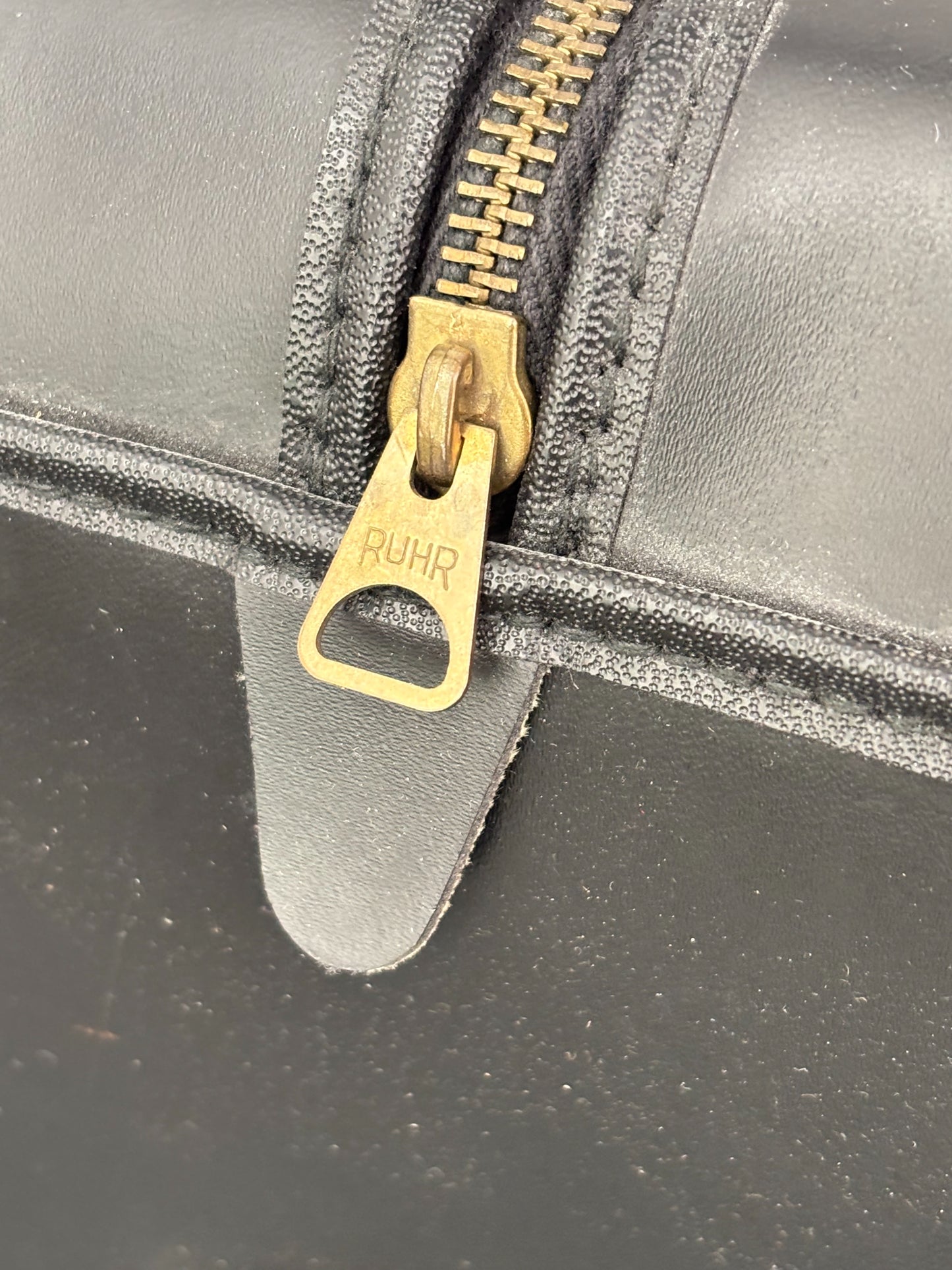 1960s Black Faux Leather Shoe Bag