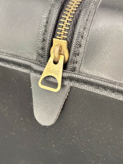 1960s Black Faux Leather Shoe Bag