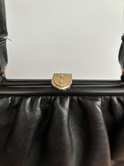 1950s/60s Soft Black Leather Handbag