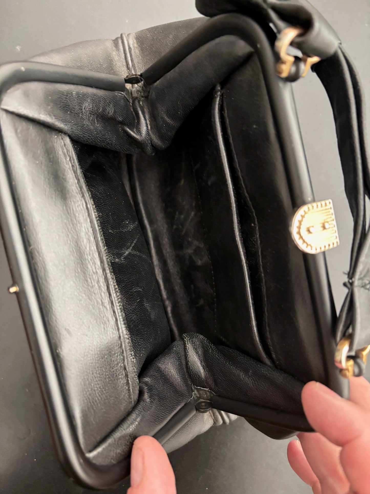 1950s/60s Soft Black Leather Handbag