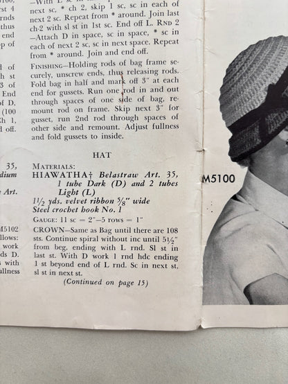 1952 Hiawatha Bags Crochet Pattern Booklet No. 111