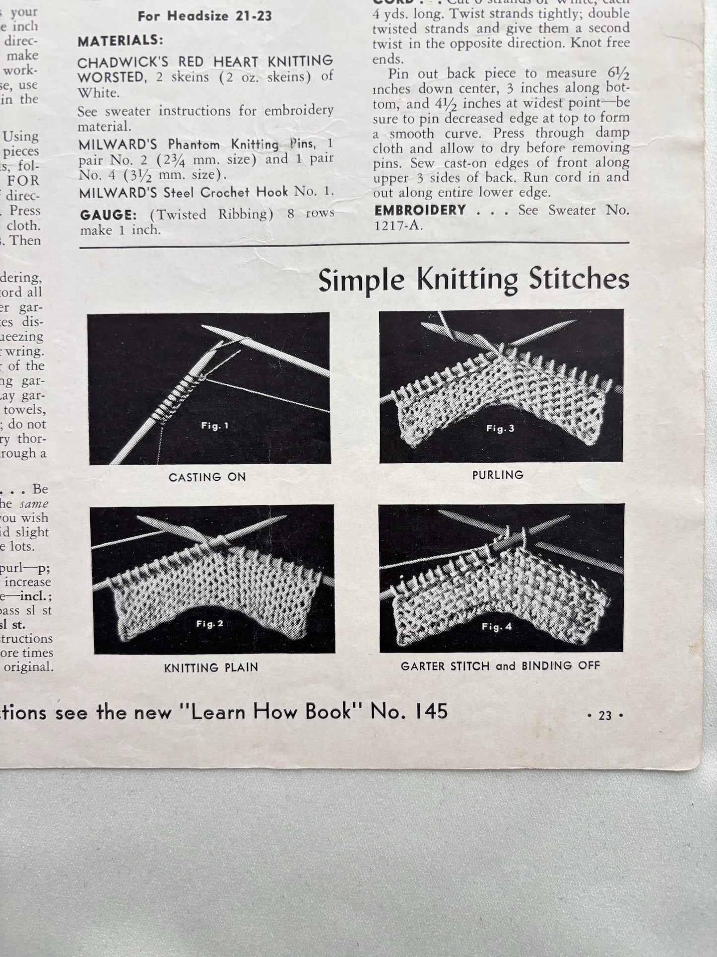 1940 So You’re Going to Knit a Sweater Book No. 154