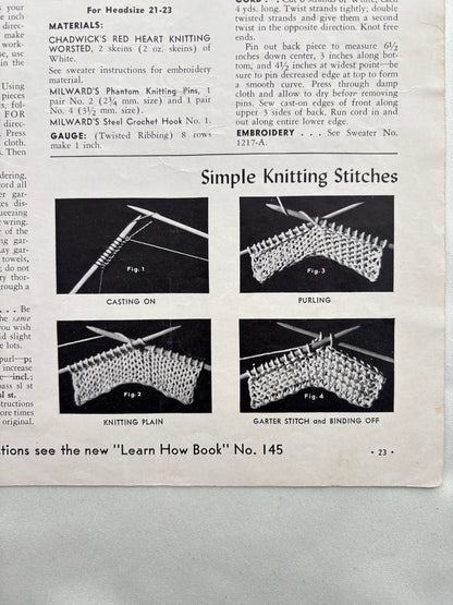 1940 So You’re Going to Knit a Sweater Book No. 154